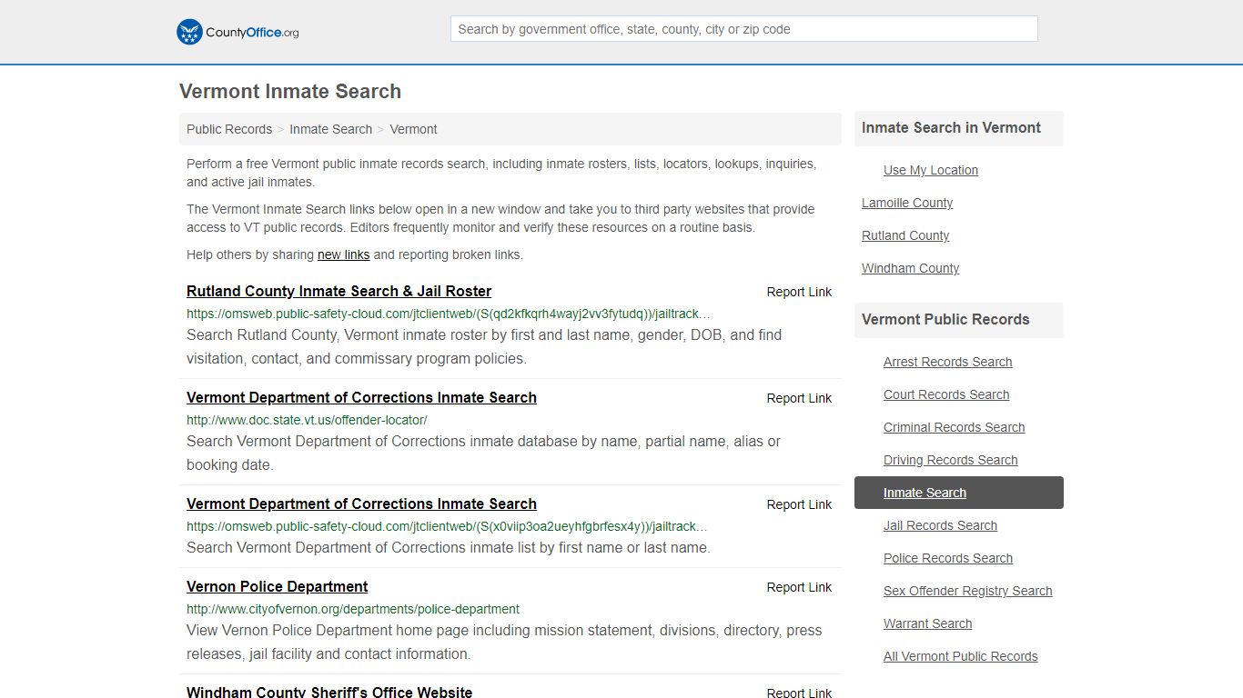 Inmate Search - Vermont (Inmate Rosters & Locators)